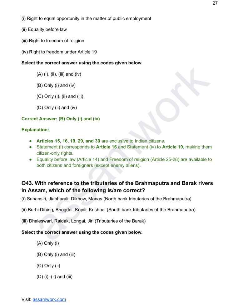 APSC Prelims Last 5 Years Solved Question Papers | GS Paper 1 eBook