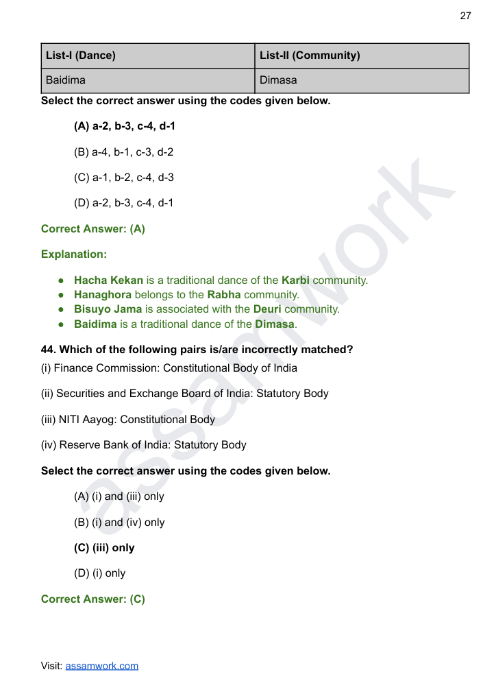 APSC Prelims Last 5 Years Solved Question Papers | GS Paper 1 eBook