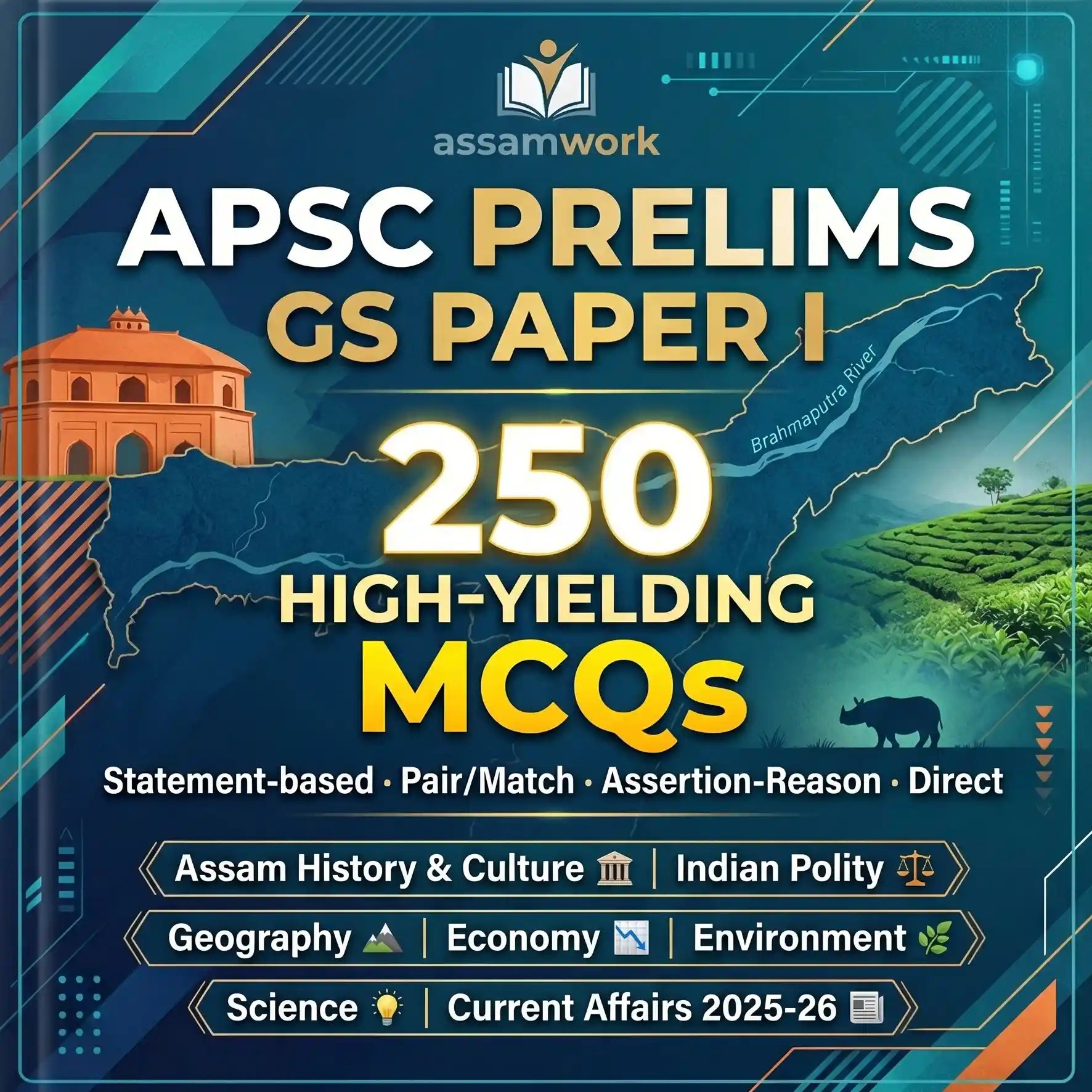 APSC Prelims 250 High Yielding MCQs eBook