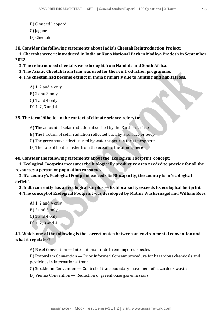 assamwork APSC Prelims GS Paper 1 Full Length Mock Test 2026 | Set of 3 Mock Test Papers PDF