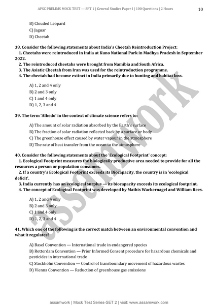 assamwork APSC Prelims GS Paper 1 Full Length Mock Test 2026 | Set of 5 Mock Test Papers PDF
