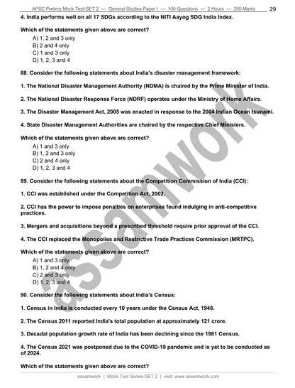 assamwork APSC Prelims GS Paper 1 Full Length Mock Test 2026 | Set of 5 Mock Test Papers PDF